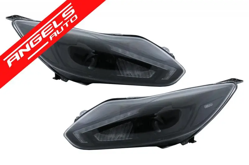Reducere de preț Faruri Focus 3 Osram LED compatibile cu Ford 2011-up Negru Upgrade pentru Halogen | Angels Auto