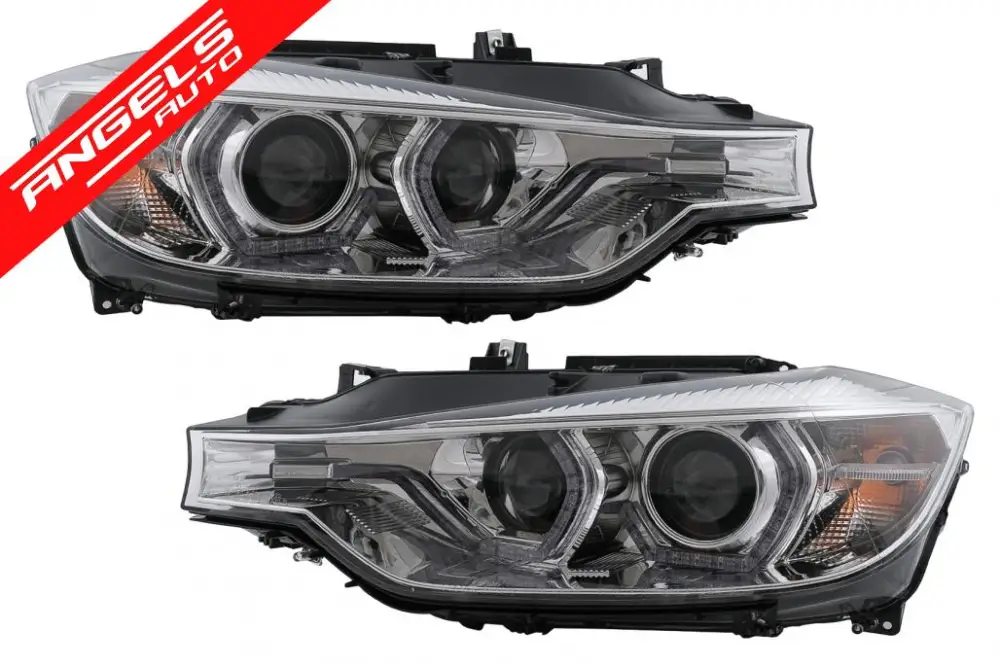 Faruri Angel Eyes LED DRL compatibile cu BMW Seria 3 F30 F31 Sedan (2015-2019) Crom | Angels Auto Popular