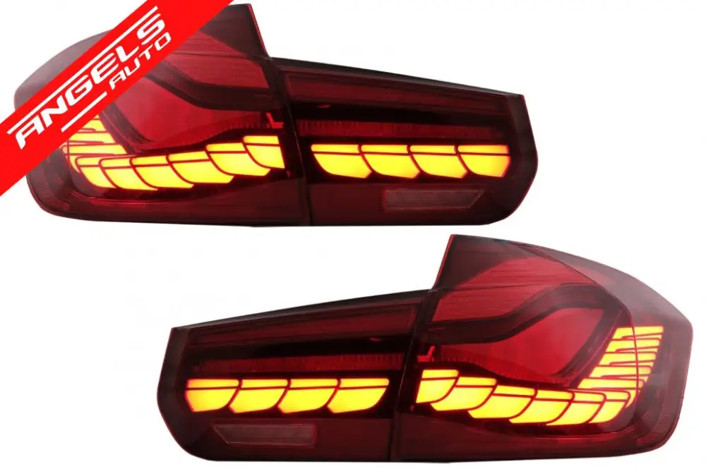 Reducere extra Stopuri OLED compatibile cu BMW Seria 3 F30 (2011-2019) F35 F80 Rosu Clar M4 Look | Angels Auto