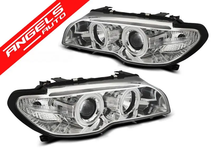 Popular Faruri ANGEL EYES CCFL CHROME potrivite pentru compatibile cu BMW E46 04.03-06 COUPE CABRIO | Angels Auto