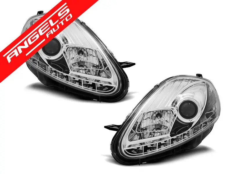 Retur ușor Faruri compatibile cu Fiat GRANDE PUNTO 08-09 DAYLIGHT CHROME | Angels Auto