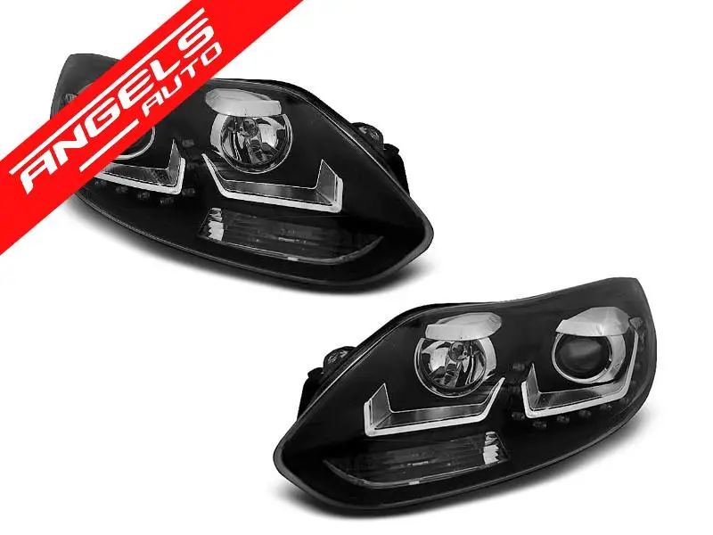 Plată sigură Faruri compatibile cu Ford FOCUS MK3 11- 10.14 DAYLIGHT Negru | Angels Auto