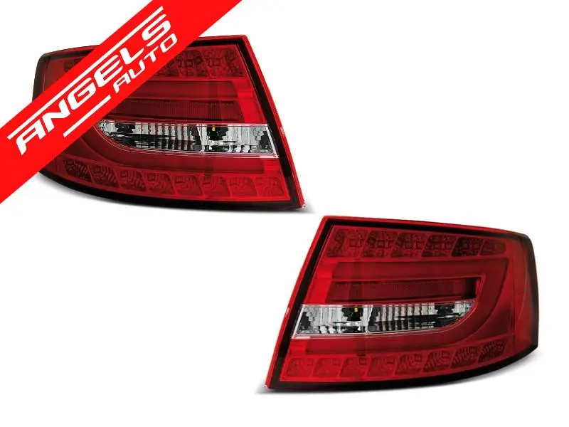 Stopuri LED Bar compatibile cu Audi A6 C6 SEDAN 7PIN (04.2004-2008) Rosu-Alb | Angels Auto Doar azi