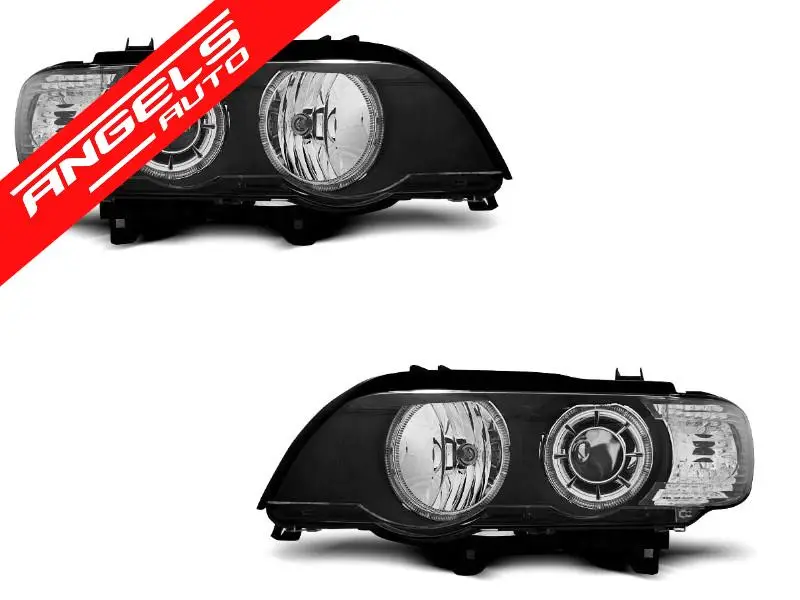 Faruri ANGEL EYES LED Negru potrivite pentru compatibile cu BMW X5 E53 09.99-10.03 | Angels Auto Lichidare de stoc