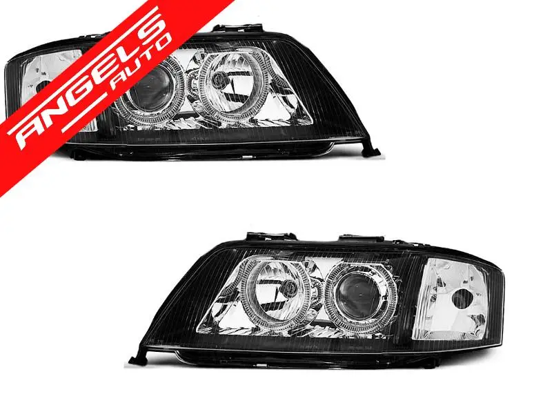Discount Faruri ANGEL EYES Negru potrivite pentru compatibile cu Audi A6 05.97-09.99 | Angels Auto