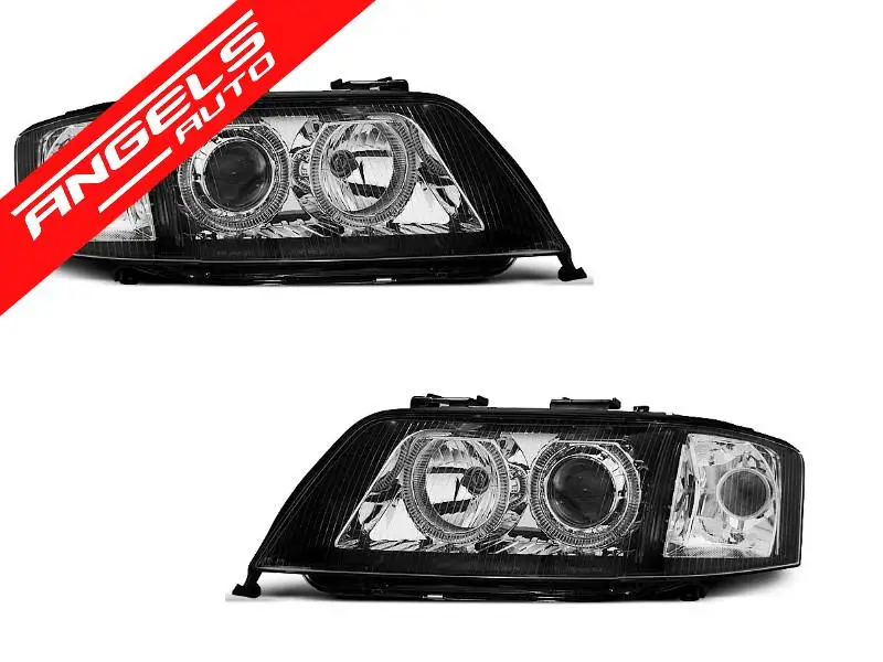 Faruri ANGEL EYES compatibile cu Audi A6 97-01 Negru | Angels Auto Promoție
