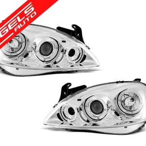 Faruri Angel Eyes compatibile cu Opel Corsa C 2000-2006 Interior Crom | Angels Auto Promoție