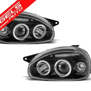 Faruri compatibile cu Opel CORSA B 02.93-10.00 ANGEL EYES Negru | Angels Auto Livrare gratuită