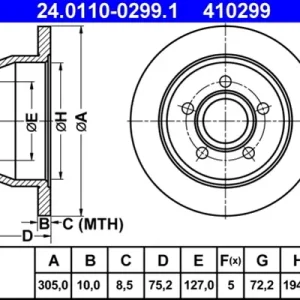 Bestseller Disc frana ATE 24.0110-0299.1