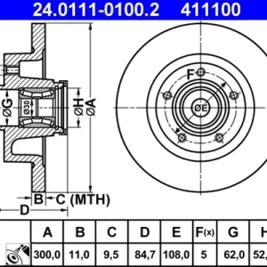 Calitate înaltă Disc frana ATE 24.0111-0100.2