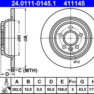 Bestseller Disc frana ATE 24.0111-0145.1