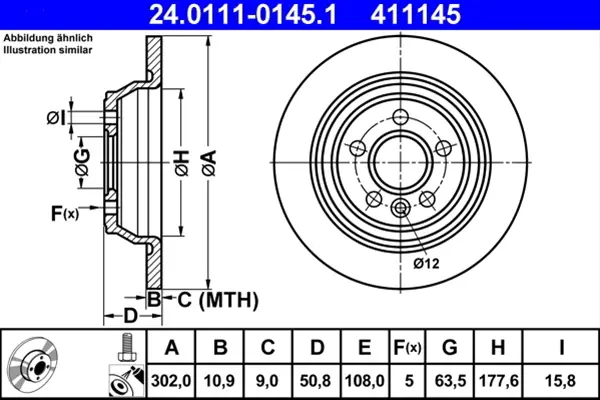 Bestseller Disc frana ATE 24.0111-0145.1