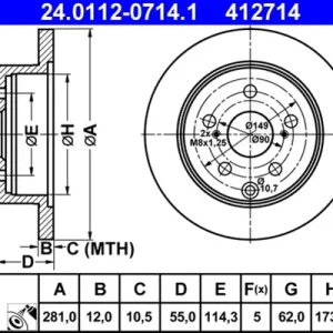 Chilipir Disc frana ATE 24.0112-0714.1