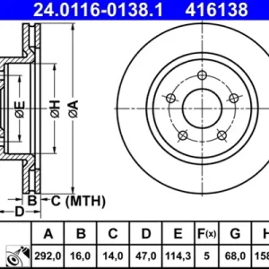 Cumpărături sigure Disc frana ATE 24.0116-0138.1