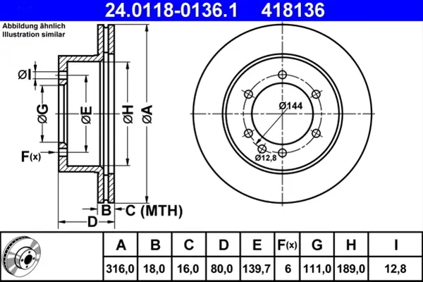 Cumpărături sigure Disc frana ATE 24.0118-0136.1