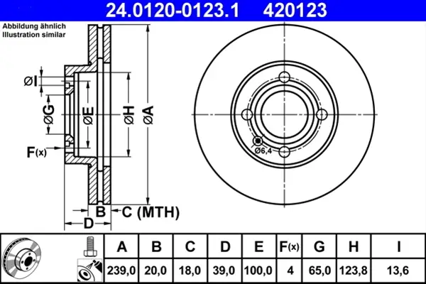 Disc frana ATE 24.0120-0123.1 Livrare expres