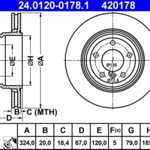 Bestseller Disc frana ATE 24.0120-0178.1