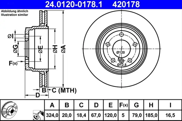 Bestseller Disc frana ATE 24.0120-0178.1