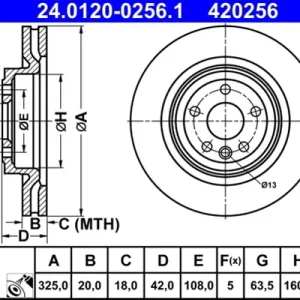 Transport gratuit Disc frana ATE 24.0120-0256.1