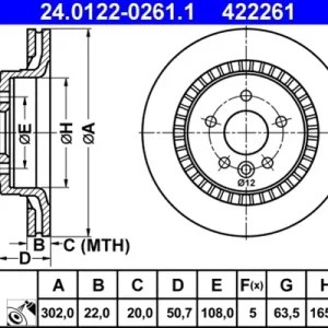 Ultima șansă Disc frana ATE 24.0122-0261.1