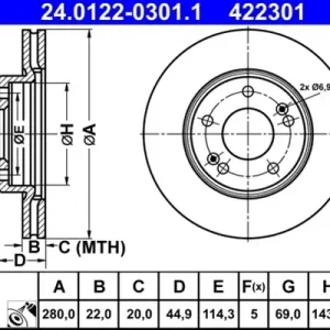 Ultima șansă Disc frana ATE 24.0122-0301.1