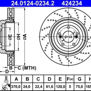Bestseller Disc frana ATE 24.0124-0234.2