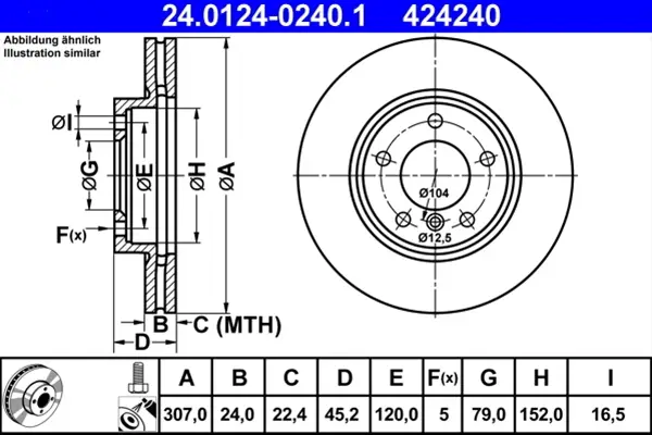 Super ofertă Disc frana ATE 24.0124-0240.1