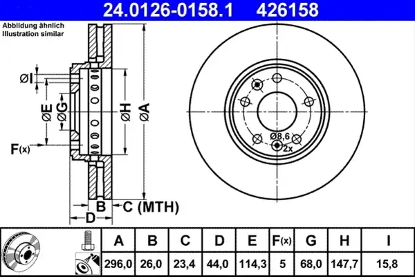 Disc frana ATE 24.0126-0158.1 Ofertă de sezon