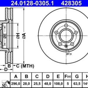 Bestseller Disc frana ATE 24.0128-0305.1