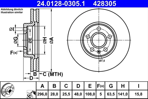 Bestseller Disc frana ATE 24.0128-0305.1