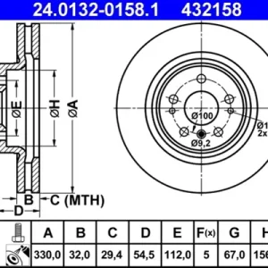 Ultima șansă Disc frana ATE 24.0132-0158.1