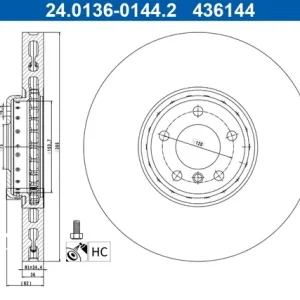 Transport gratuit Disc frana ATE 24.0136-0144.2