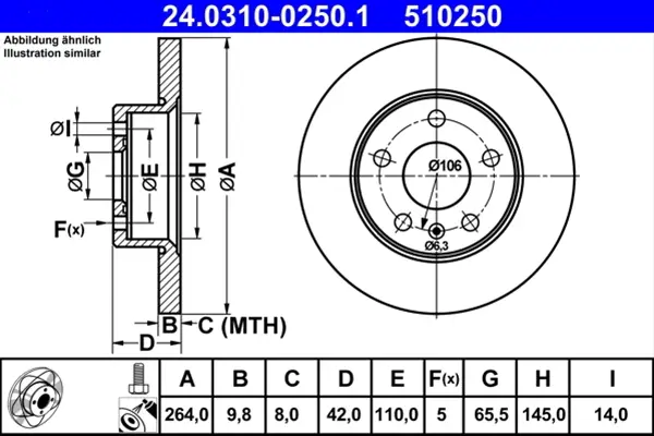 Cumpără acum Disc frana ATE 24.0310-0250.1