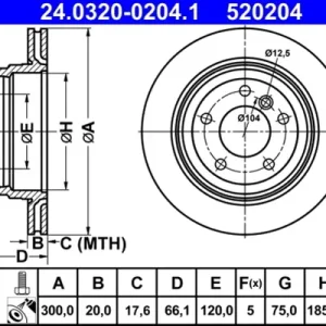 Super ofertă Disc frana ATE 24.0320-0204.1