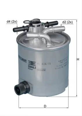 Filtru combustibil MAHLE KL404/16 Retur ușor
