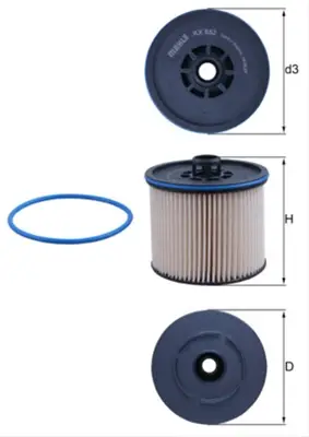 Filtru combustibil MAHLE KX652D Plată securizată