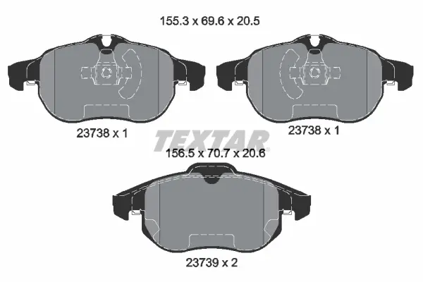 Set placute frana TEXTAR 2373807 Popular