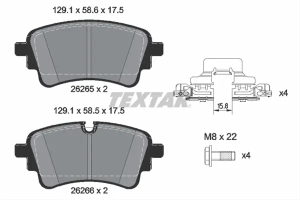 Retur ușor Set placute frana TEXTAR 2626503