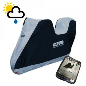 Disponibil imediat Husa-prelata protectie impermeabila motocicleta cu spatiu pentru cutie top-case S