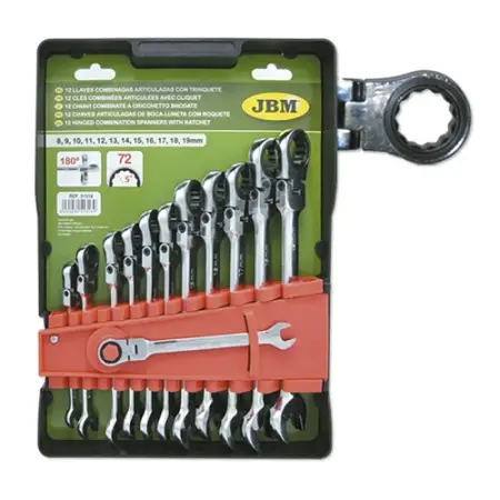 Ofertă de sezon SET DE 12 CHEI COMBINATE FLEXIBILE CU CLICHET JBM