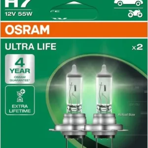 Preț promoțional SET 2 BECURI 12V H7 55 W ULTRA LIFE OSRAM