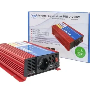 INVERTOR DE TENSIUNE PNI L1200W ALIMENTARE 12V IESIRE 230V Plată sigură