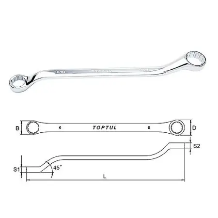 Reducere de preț Cheie inelara cotita 45 grade in inch 1-1/8x1-1/4