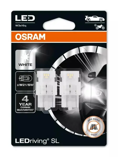 Ofertă de sezon Bec Osram LEDriving SL W21W/5W | 12V - W3x16q - Set 2 buc (Off-Road)